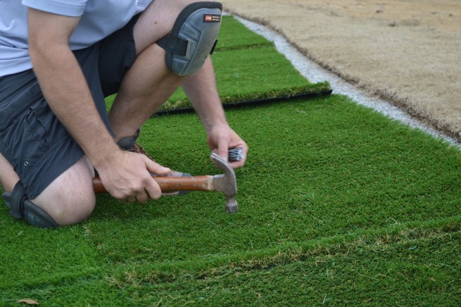 Toronto artificial grass installation - infill